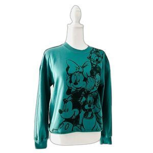 Disney Mickey & Friends Crop Sweatshirt Women’s XS Teal